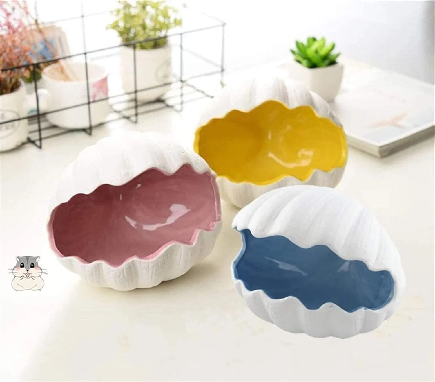 خانه سگ وانام، لانه سرامیکی همستر، خانه خنک کننده، خانه حیوانات خانگی کوچک، مخفیگاه جذاب، خانه حمام حیوانات (رنگ: صورتی، سایز: M)