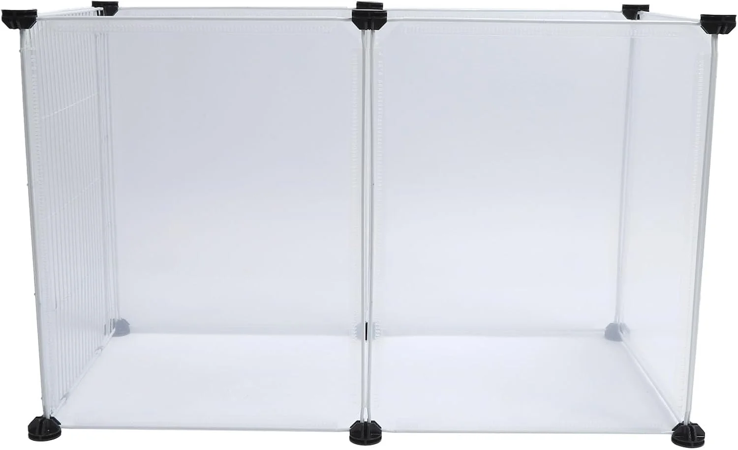 فنس حیوانات خانگی Vomeko، مونتاژ آسان قابل حمل پلاستیکی شفاف محفظه سگ و گربه، حیوانات کوچک، قفس توله سگ، مناسب برای حیوانات خانگی کوچک و متوسط (6 قطعه سایز کوچک)