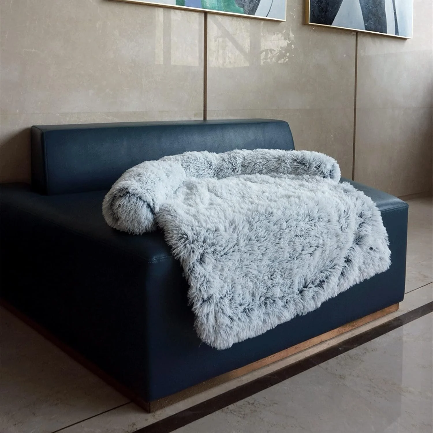 تخت سگ کوچک VIZCO، مبل حیوانات خانگی قابل شستشو، تخت آرامش بخش سگ برای سگ های بزرگ، پتوی مبل، تشک تخت گربه گرم زمستانی، محافظ مبلمان کف خودرو (رنگ: سفید، سایز: XS)