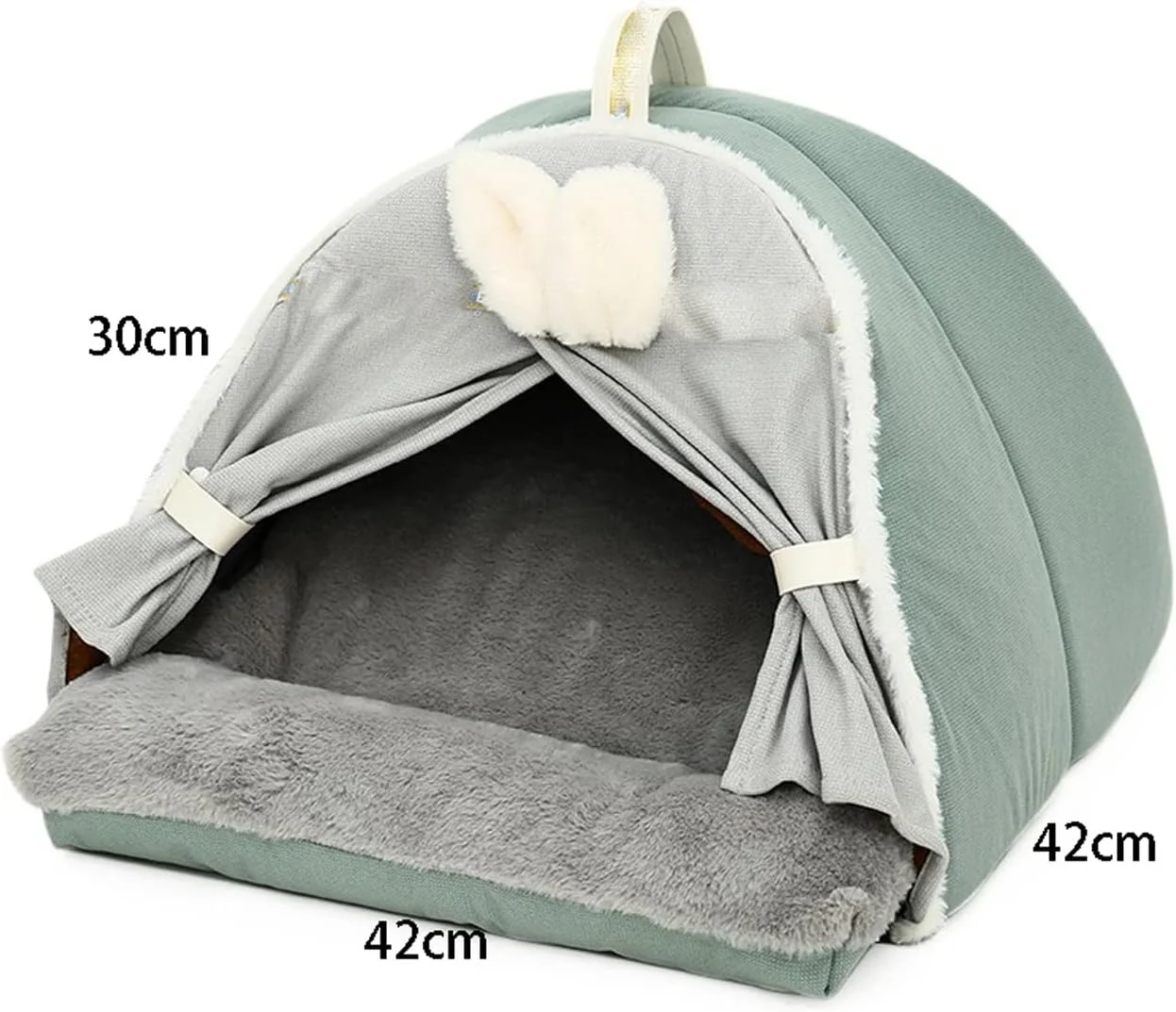 تخت خواب کوچک سگ VIZCO، تخت چادری گرم برای گربه ها، فوق العاده نرم و ضخیم، خانه نیمه محصور گربه، خانه خواب ناز (رنگ: آبی تیره، سایز: کوچک)