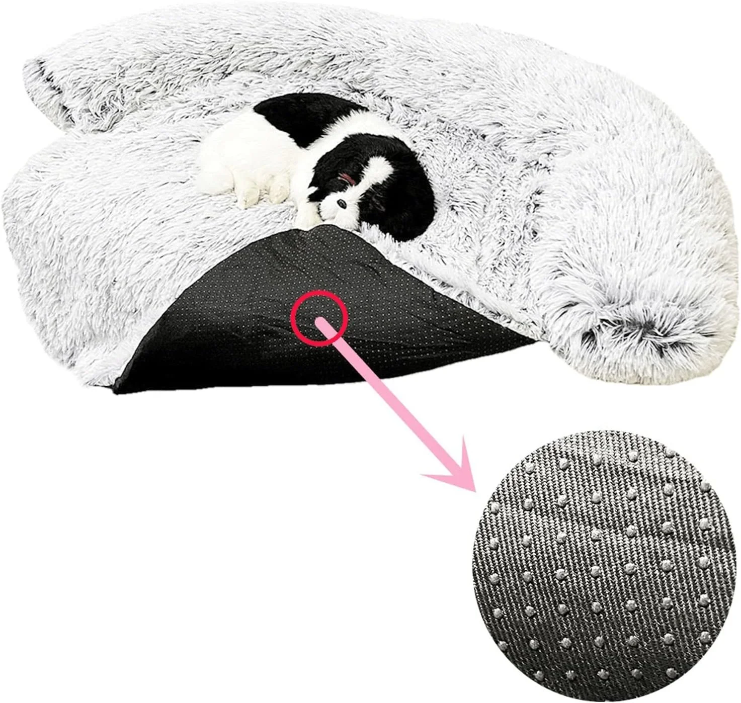 تخت سگ کوچک VIZCO، مبل حیوانات خانگی قابل شستشو، تخت آرامش بخش سگ برای سگ های بزرگ، پتوی مبل، تشک تخت گربه گرم زمستانی، محافظ مبلمان کف خودرو (رنگ: سفید، سایز: XS)