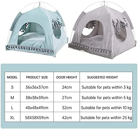 تخت خواب کوچک سگ VIZCO، چادر گربه، تخت خواب نرم تابستانی، خانه غار، سبد راحت، خانه خواب سگ، مناسب فضای داخلی (رنگ: خاکستری، سایز: کوچک)