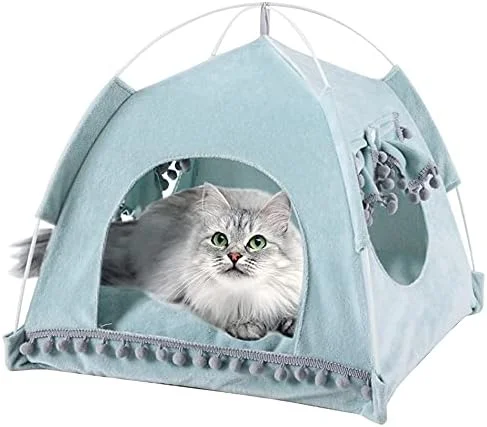 تخت خواب کوچک سگ VIZCO، چادر گربه، تخت خواب نرم تابستانی، خانه غار، سبد راحت، خانه خواب سگ، مناسب فضای داخلی (رنگ: خاکستری، سایز: کوچک)