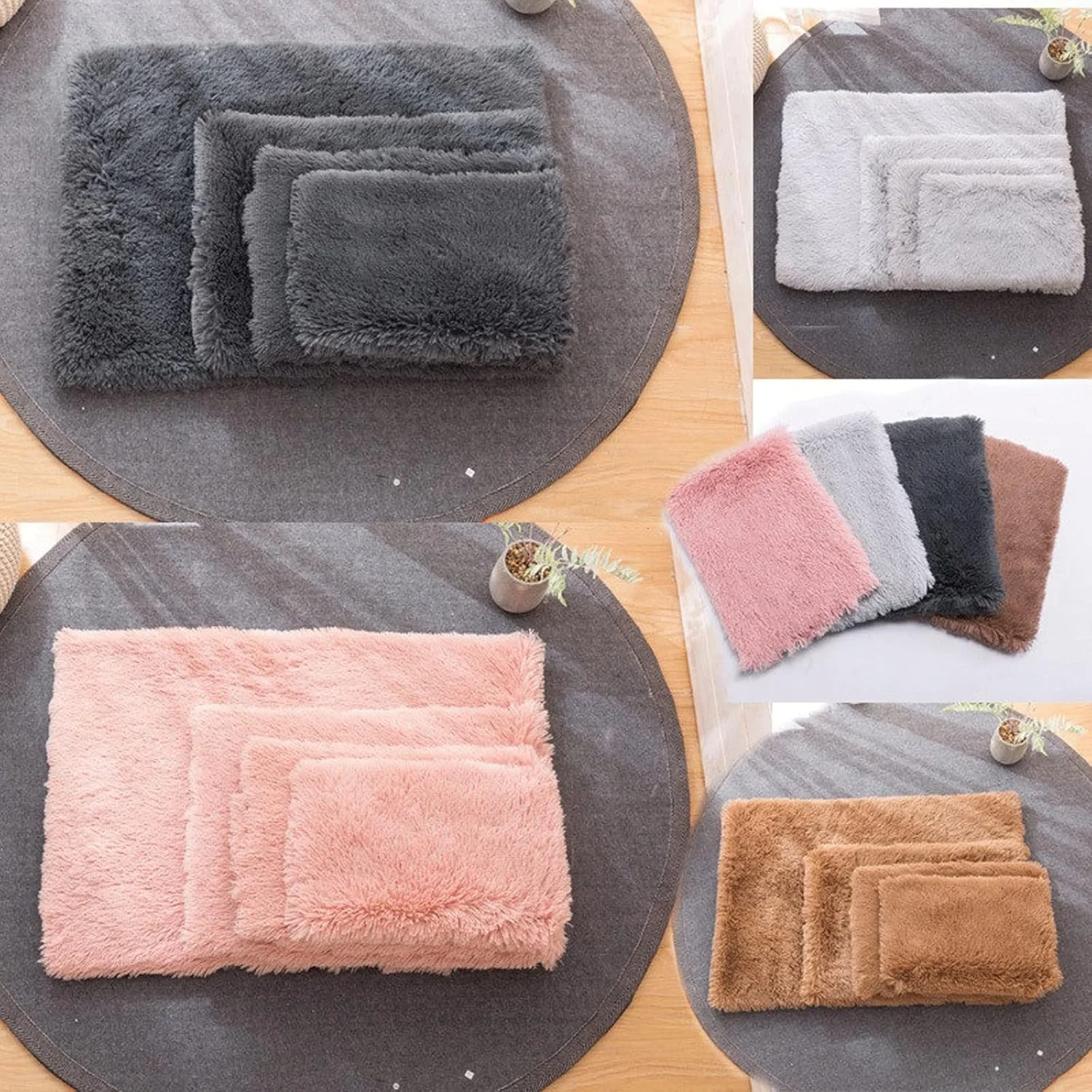 تخت خواب کوچک سگ VIZCO تشک تخت خواب زمستانی سگ پشمی نرم خانه کوسن حیوانات خانگی پتوی خواب گربه توله سگ گرم برای سگ های کوچک بزرگ گربه ها (رنگ: سفید، سایز: S)