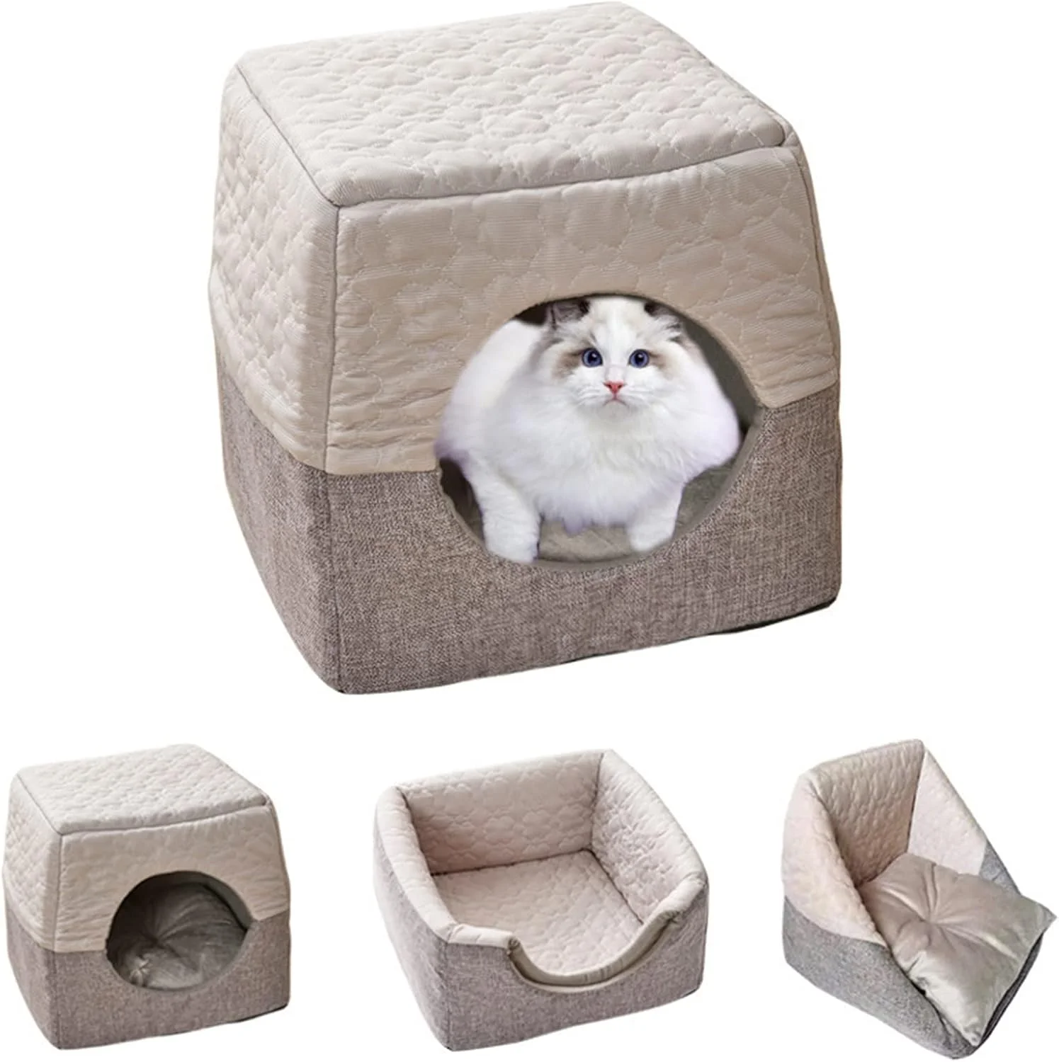 ویژگی های VIZCO تخت خواب کوچک سگ، تخت خواب گربه، سبد تشک کوچک، تخت حیوانات خانگی برای خانه گربه، چادر حیوانات خانگی، تخت خواب غار دنج، سگ ها، تخت خواب نرم و گرم، خانه غار، لوازم جانبی گربه (رنگ: خاکستری)