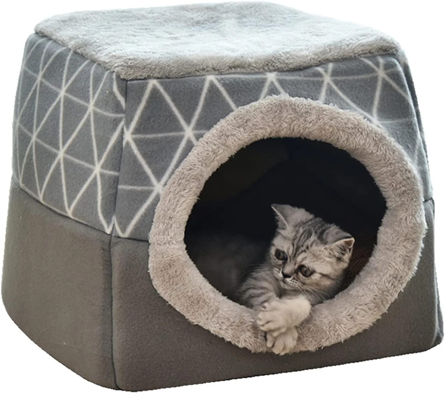 ویژگی های VIZCO لانه سگ کوچک، لانه گربه، لانه عمومی چهار فصل، خانه گرم زمستانی، لوازم جانبی سگ، لوازم حیوانات خانگی (رنگ: خاکستری، سایز: بزرگ)