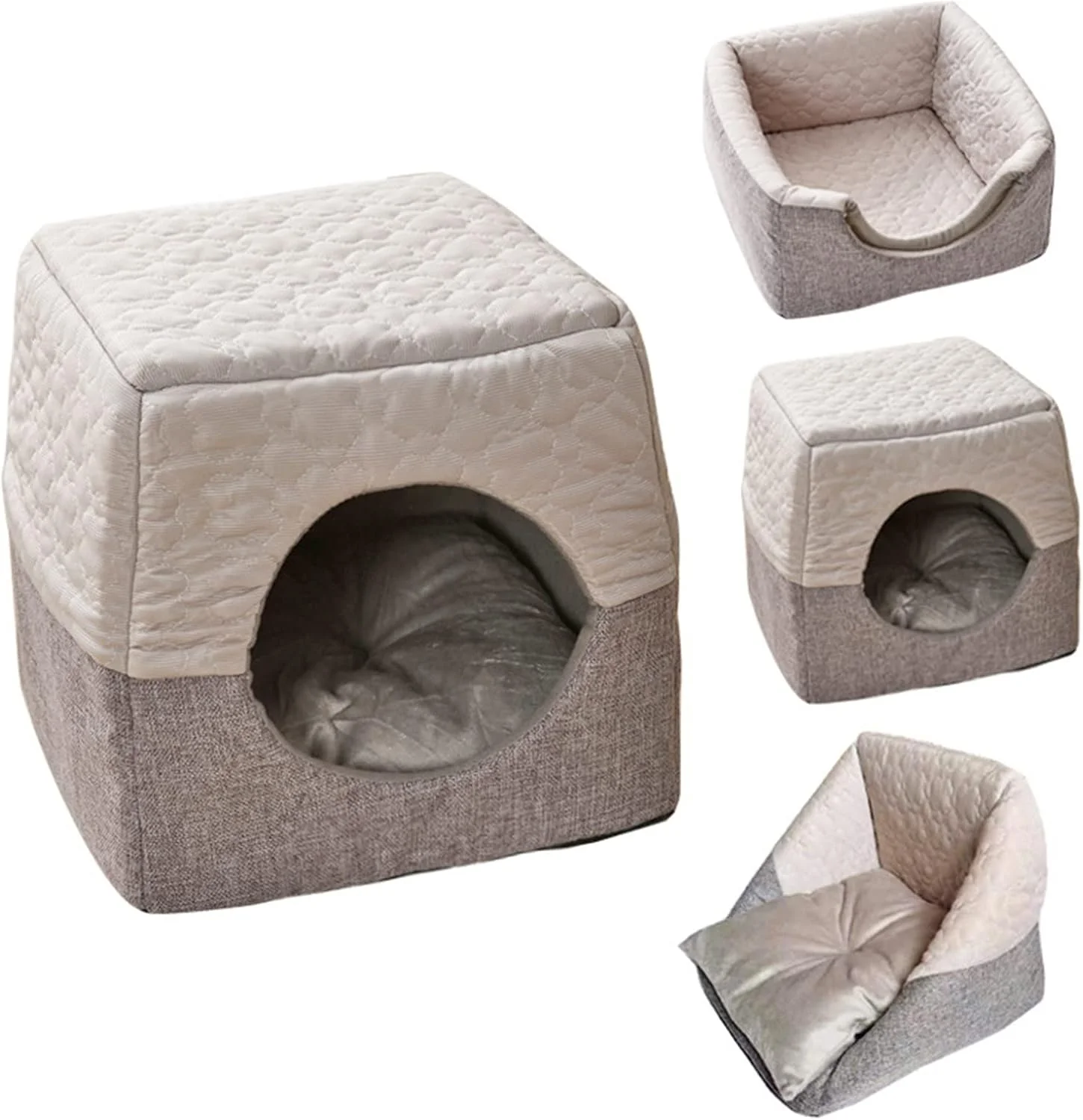 ویژگی های VIZCO تخت خواب کوچک سگ، تخت خواب گربه، سبد تشک کوچک، تخت حیوانات خانگی برای خانه گربه، چادر حیوانات خانگی، تخت خواب غار دنج، سگ ها، تخت خواب نرم و گرم، خانه غار، لوازم جانبی گربه (رنگ: خاکستری)