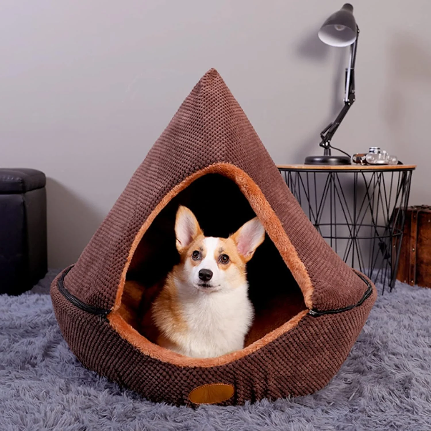 ویژگی های VIZCO تخت خواب کوچک سگ، تخت خواب حیوانات خانگی، چادر گربه، خانه سگ، تخت خواب چهار فصل برای سگ ها، تخت خواب نرم مقاوم در برابر خاک با کوسن دو طرفه قابل شستشو (سایز: متوسط)
