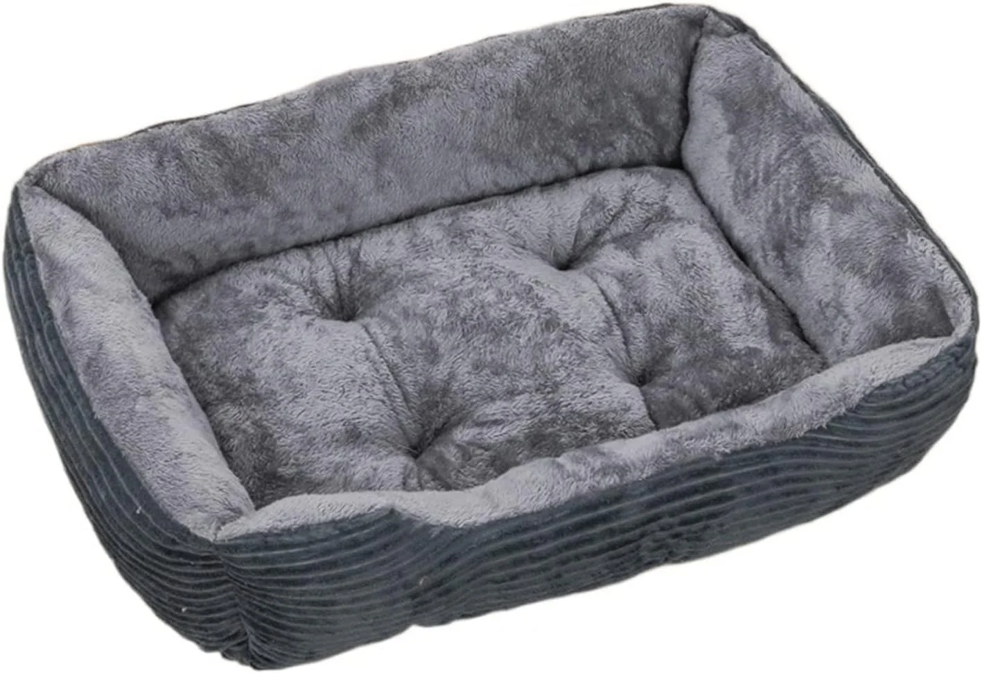 تخت خواب مستطیلی کوچک سگ VIZCO، کیسه خواب، لانه، مبل گربه و توله سگ، خانه حیوانات خانگی، بالش تخت خواب گرم زمستانی برای سگ های کوچک (رنگ: خاکستری، اندازه: XL 80x60 سانتی متر)