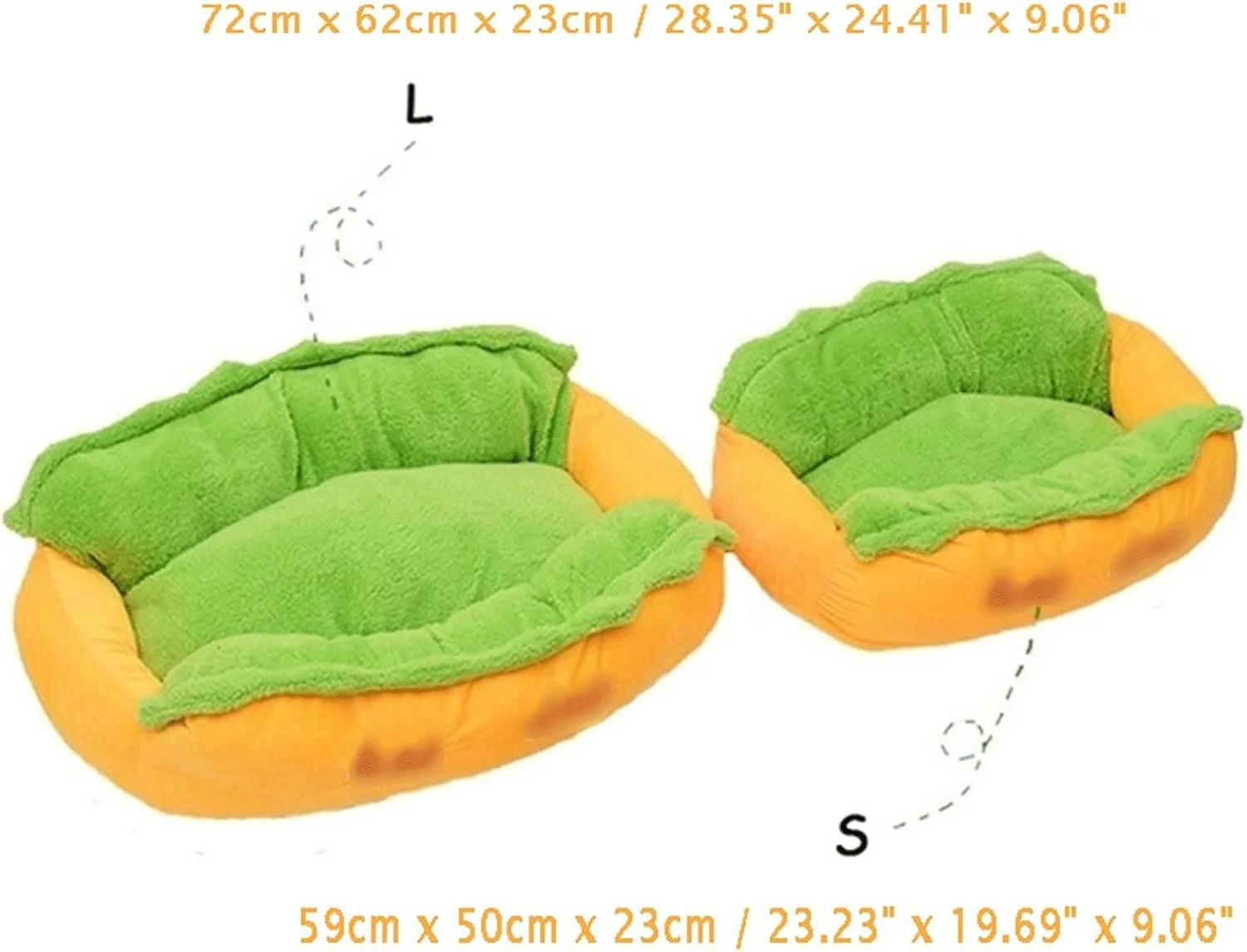 تخت خواب کوچک سگ VIZCO طرح هات داگ خنده دار، تخت استراحت حیوانات خانگی، لانه سگ، خانه گرم و نرم توله سگ، تشک مبل گرم، سبد پتو، تخت خواب هات داگ، کیسه خواب (رنگ: آبی تیره، اندازه: S 59cm x 50cm x 23cm)