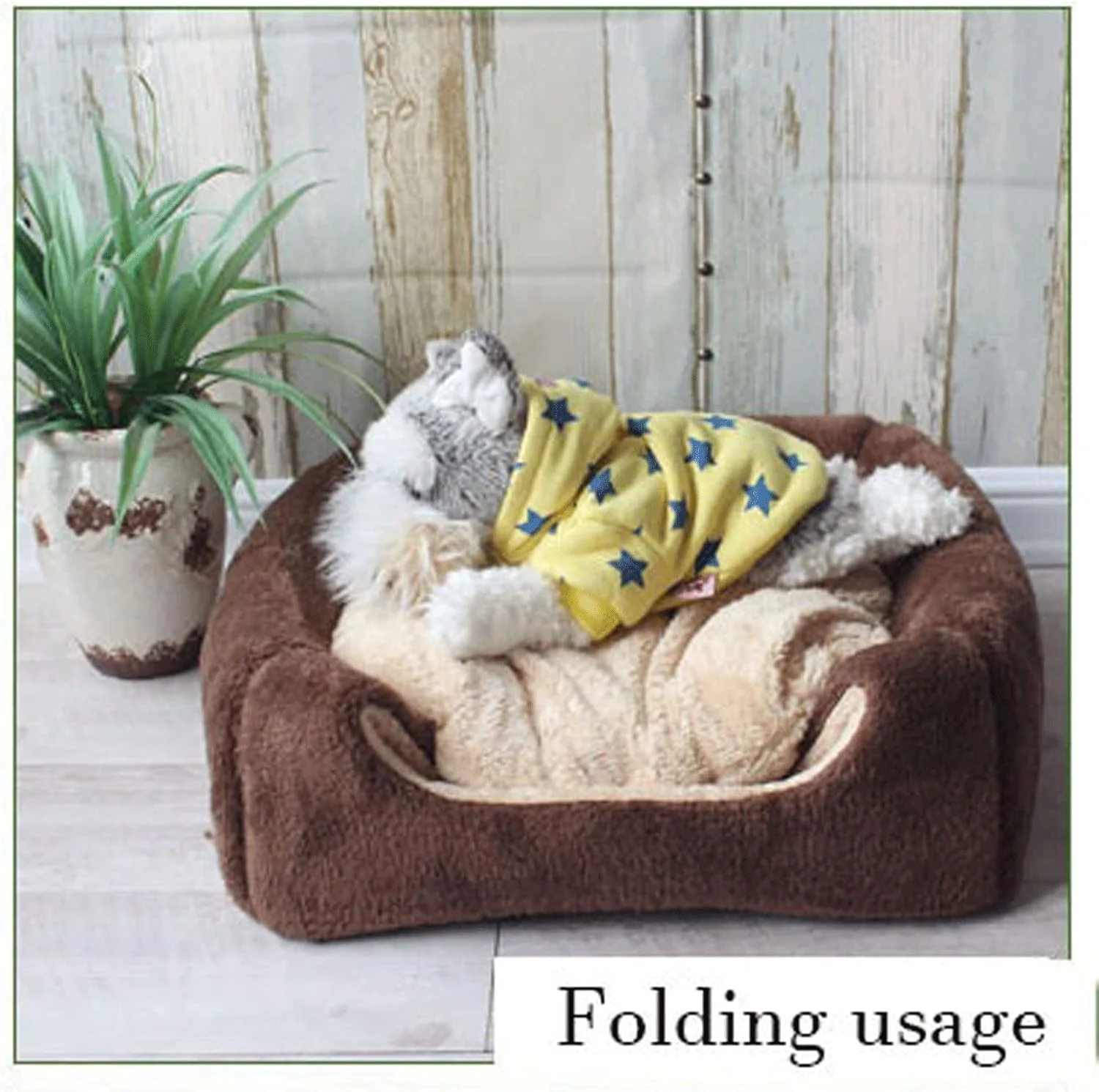 ویزو تخت خواب کوچک سگ خانه گربه مبل تخت خواب لانه زمستانی گرم خواب توله سگ لوازم گربه (سایز: بزرگ)