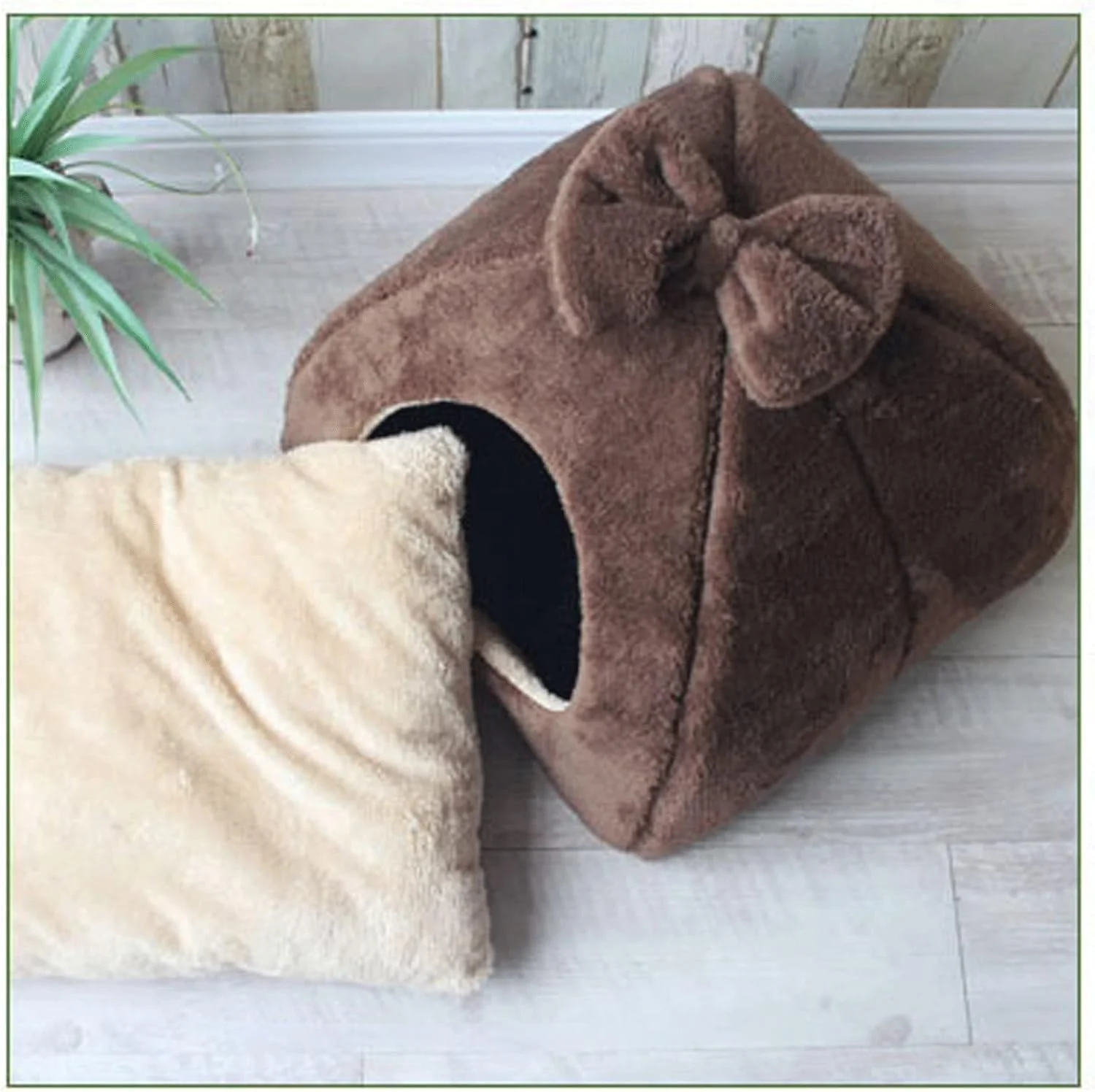 ویزو تخت خواب کوچک سگ خانه گربه مبل تخت خواب لانه زمستانی گرم خواب توله سگ لوازم گربه (سایز: بزرگ)
