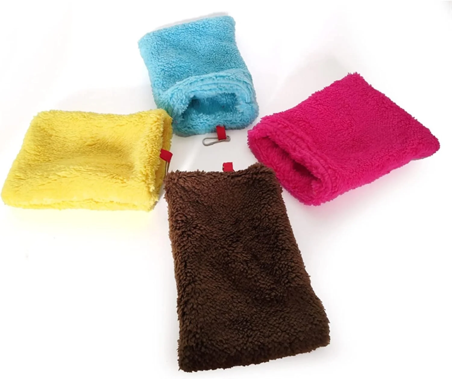 تخت آویز گربه VIZCO، گرم و نرم، از جنس پولیش کوتاه، کیسه خواب آویز، مناسب برای قفس و حیوانات خانگی کوچک (رنگ: قهوه ای تیره، اندازه: 14.5x19x1.5 سانتی متر)