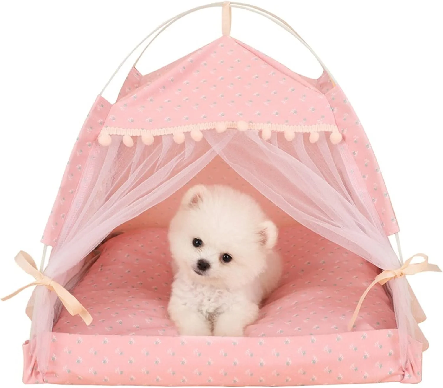 ویژگی های VIZCO تخت خواب کوچک سگ، لانه حیوانات خانگی، لانه گربه، کوسن پرنسس، چادر مسافرتی گربه، تخت سگ در فضای باز برای توله سگ کوچک و متوسط، خانه حیوانات خانگی غار سرپوشیده، مبل (رنگ: Hortel، سایز: بزرگ)