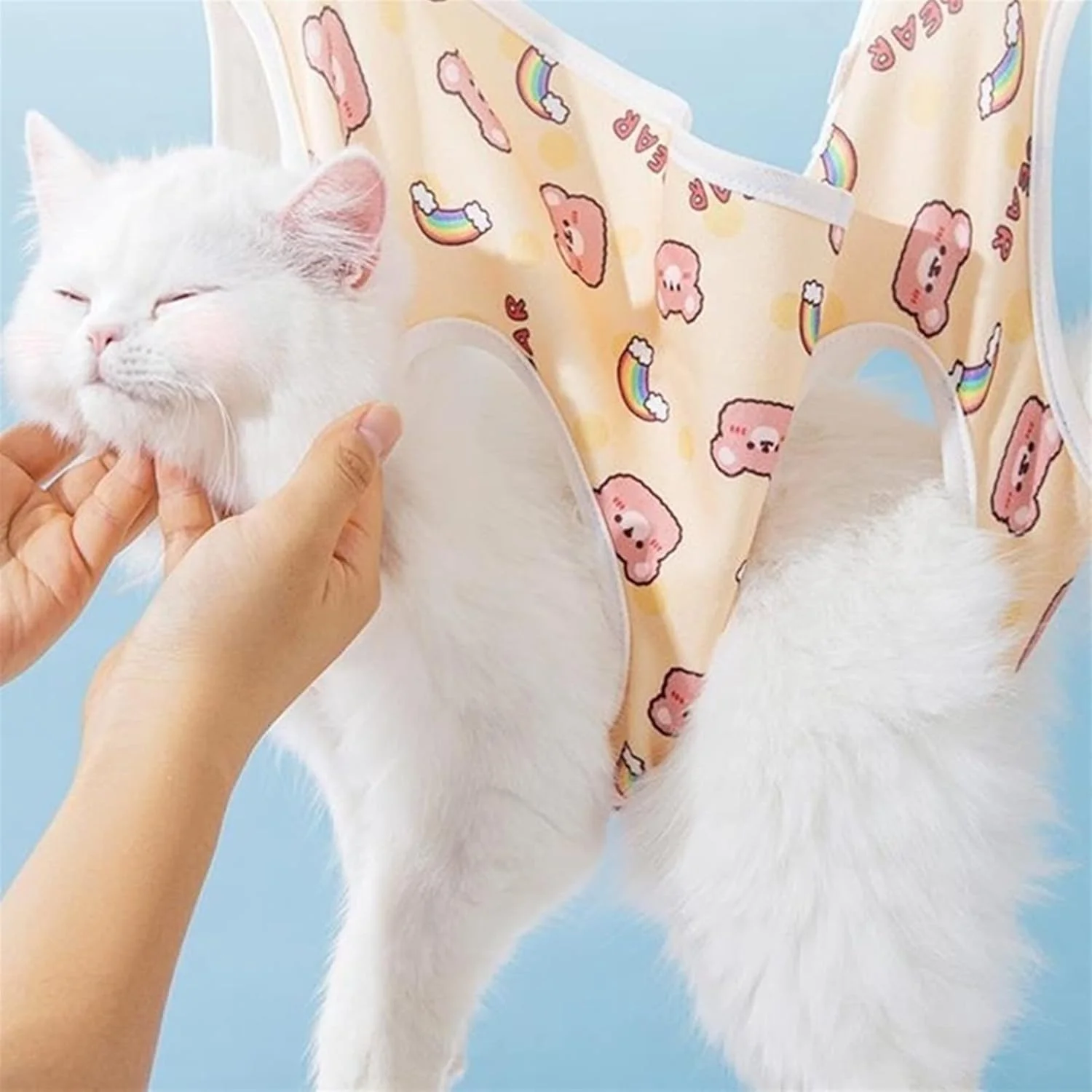 تخت آویز گربه VIZCO، کیسه ثابت ضد گاز گرفتن و خراش برای نظافت، کوتاه کردن ناخن، حمام کردن و اصلاح حیوانات خانگی (رنگ: Hortelã، سایز: L)