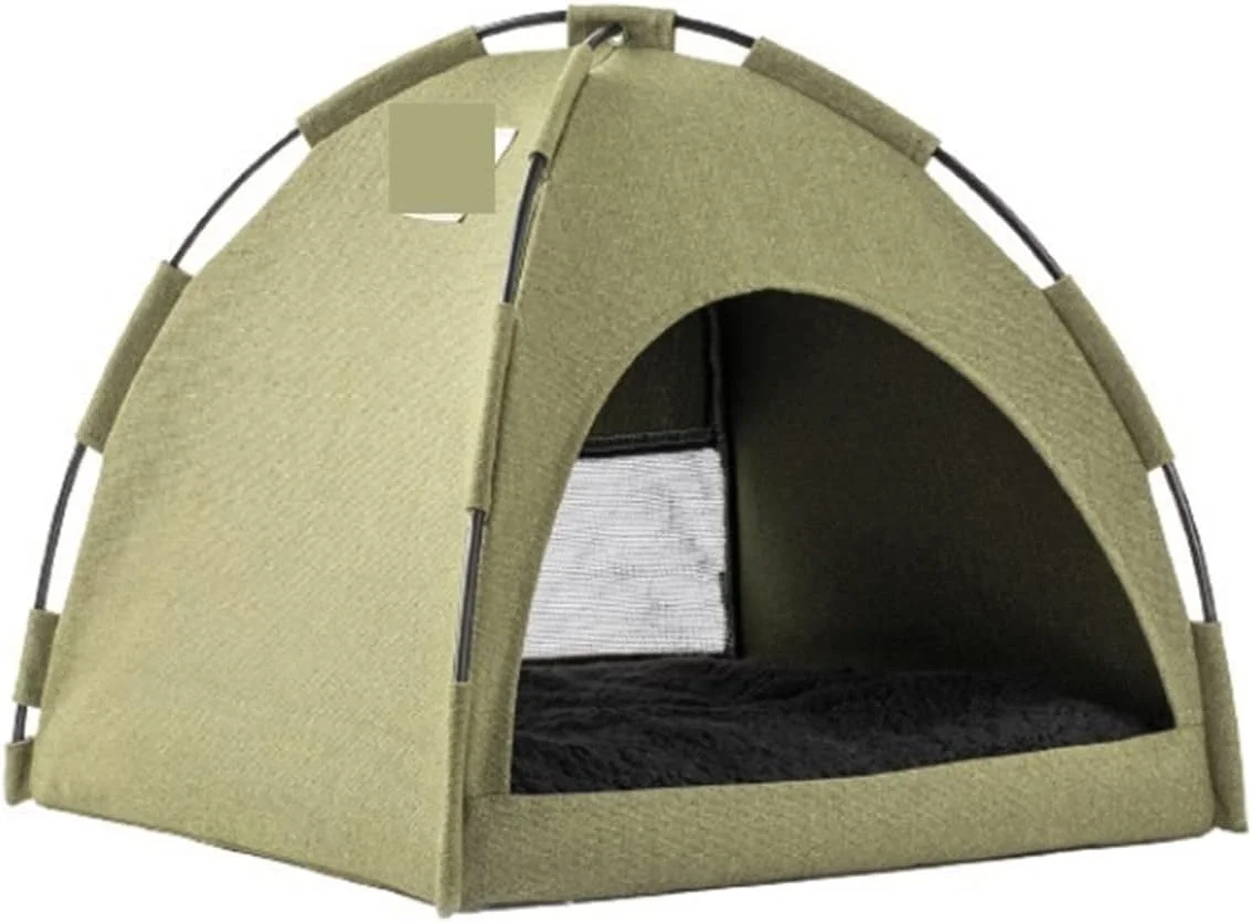 تخت خواب کوچک سگ VIZCO، چادر حیوانات خانگی برای کمپینگ، لانه سگ، لانه گربه با کوسن برگشت پذیر، تخت گربه سرپوشیده برای سگ کوچک، خانه سگ توله سگ، مبل حیوانات خانگی