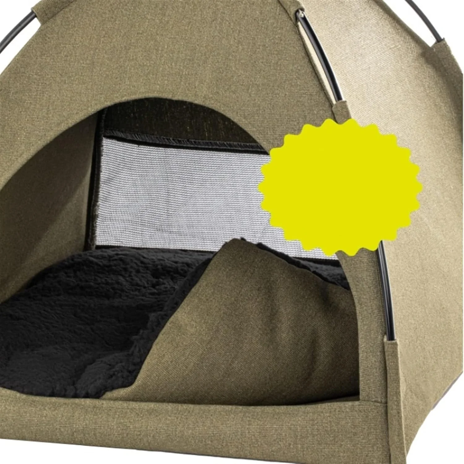 تخت خواب کوچک سگ VIZCO، چادر حیوانات خانگی برای کمپینگ، لانه سگ، لانه گربه با کوسن برگشت پذیر، تخت گربه سرپوشیده برای سگ کوچک، خانه سگ توله سگ، مبل حیوانات خانگی