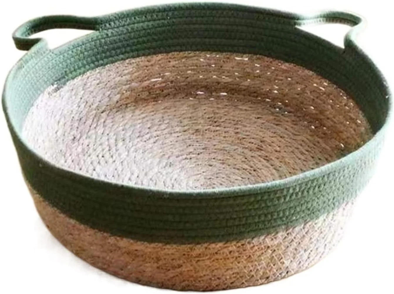 خانه تخت خواب کوچک سگ VIZCO لوازم جانبی حیوانات خانگی تشک چهار فصل گربه ها سبد کوسن لانه دنج دست ساز لانه گربه بافته شده از جنس خیزران قابل جابجایی (رنگ: 1، سایز: L)