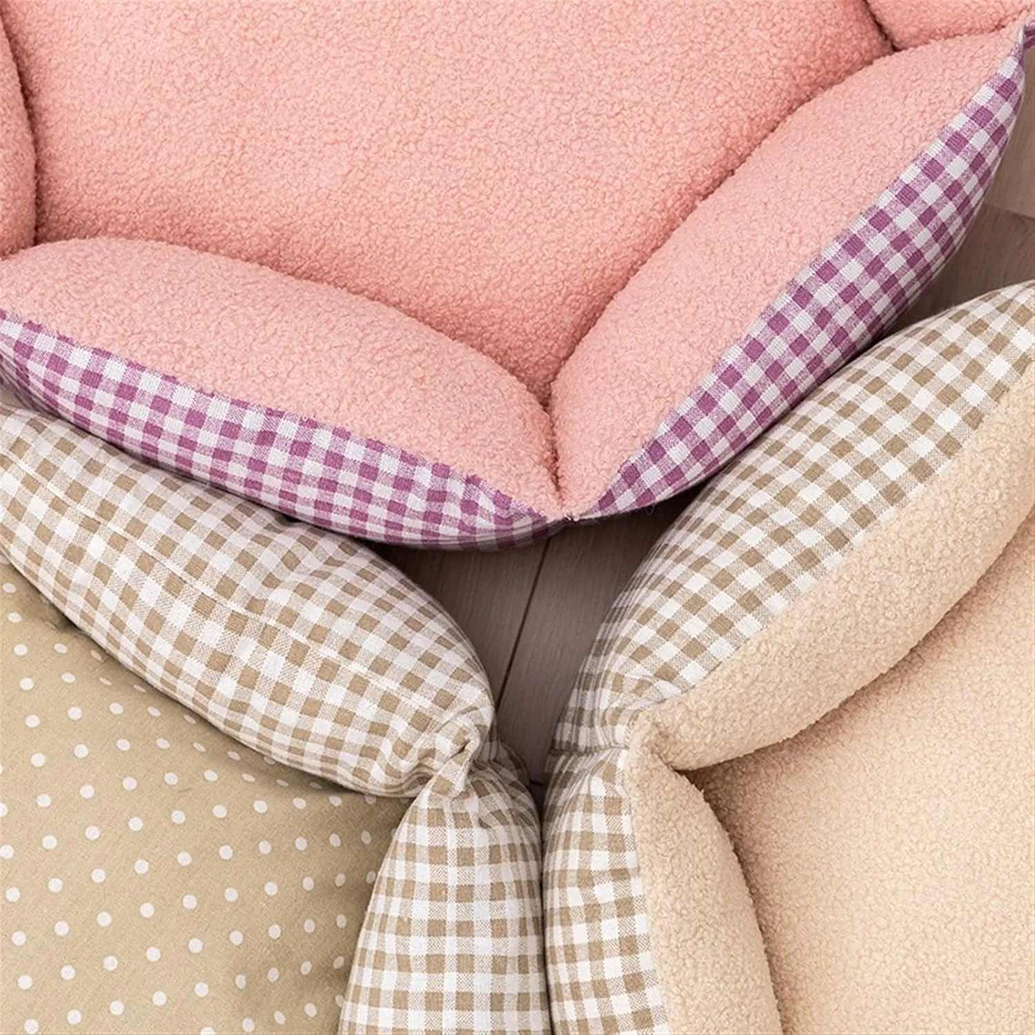 تخت خواب کوچک سگ و گربه VIZCO، تشک لانه سگ و گربه، پد پولیشی توری سگ و توله سگ، لوازم خواب حیوانات خانگی، لانه نرم، تشک قابل جدا شدن و شستشو (رنگ: تک رنگ، سایز: L(64X64X20CM))