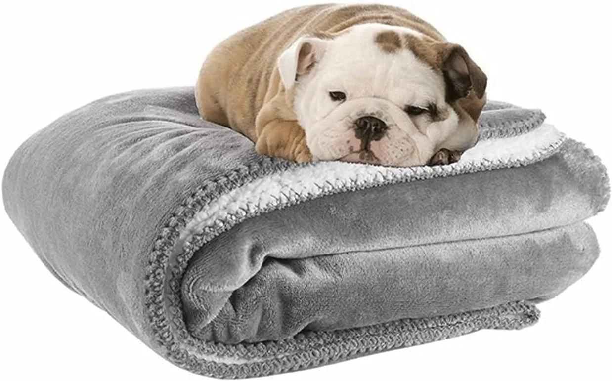 تخت خواب کوچک سگ VIZCO سایز 75x100CM تشک ضد آب حیوانات خانگی مبل پشمی حیوانات خانگی پتو مخملی گرم قابل حمل برای سگ ها و گربه ها (رنگ: خاکستری، سایز: 75-100CM)