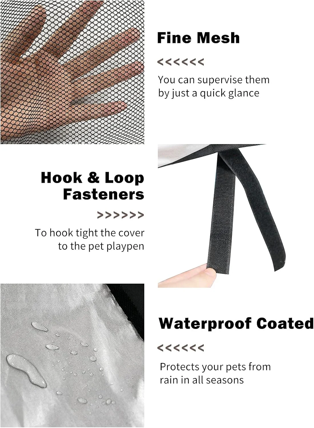 روکش محوطه بازی حیوانات خانگی وینستینگ 24 اینچی، 8 پنلی، توری محافظ محوطه بازی هشت ضلعی، سایبان محافظت در برابر آفتاب برای محوطه بازی سگ، روکش ضد آب بالای محوطه بازی سگ (محوطه بازی شامل نمی شود)