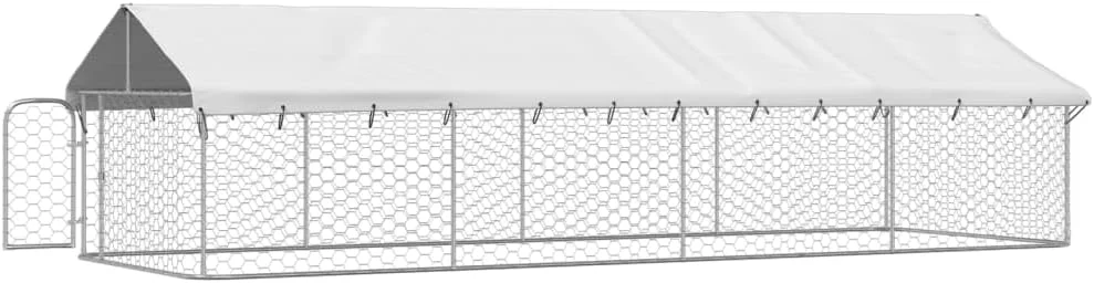 قفس سگ فضای باز vidaXL با سقف، 600x200x150 سانتی متر