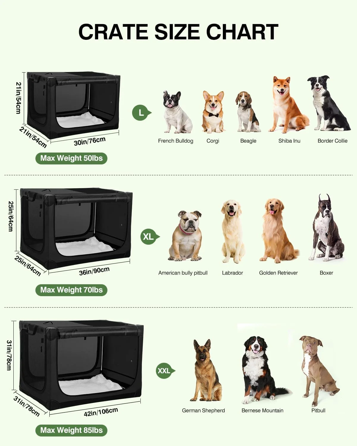  باکس حمل تاشو سگ Veraste سایز 42 اینچ مناسب سگ های متوسط و بزرگ، باکس قابل حمل سگ با 4 درب، لانه نرم تاشو با پنجره های توری بادوام برای مسافرت های داخلی و خارجی، به همراه کیف نگهداری، مشکی