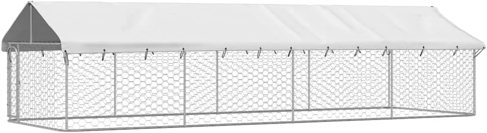 قفس سگ فضای باز vidaXL با سقف، باغ، پاسیو، تراس، حیاط خلوت، لوازم حیوانات خانگی، خانه سگ، جعبه، محوطه بازی، قفل ایمنی