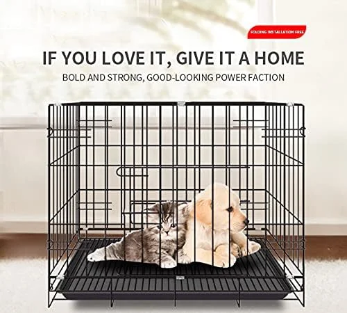 قفس سگ/خرگوش/گربه پتزلیف‌ورلد وایناتو با پوشش پودری، طول 60 سانتی‌متر (مشکی)