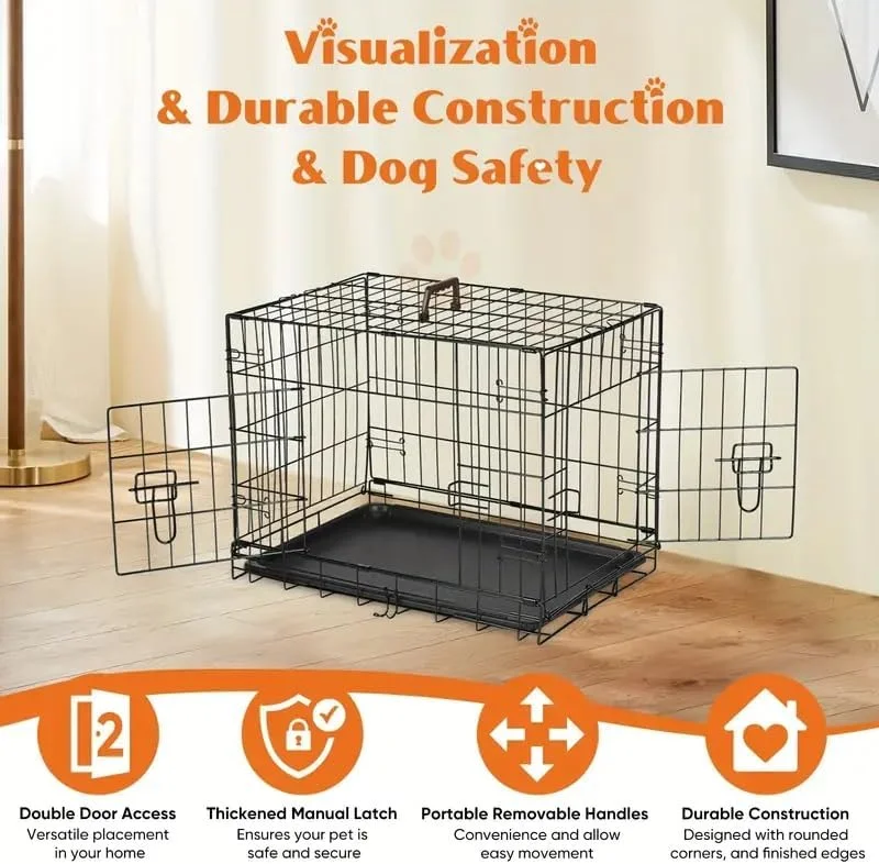 قفس سگ/خرگوش/گربه پتزلیف‌ورلد وایناتو با پوشش پودری، طول 60 سانتی‌متر (مشکی)