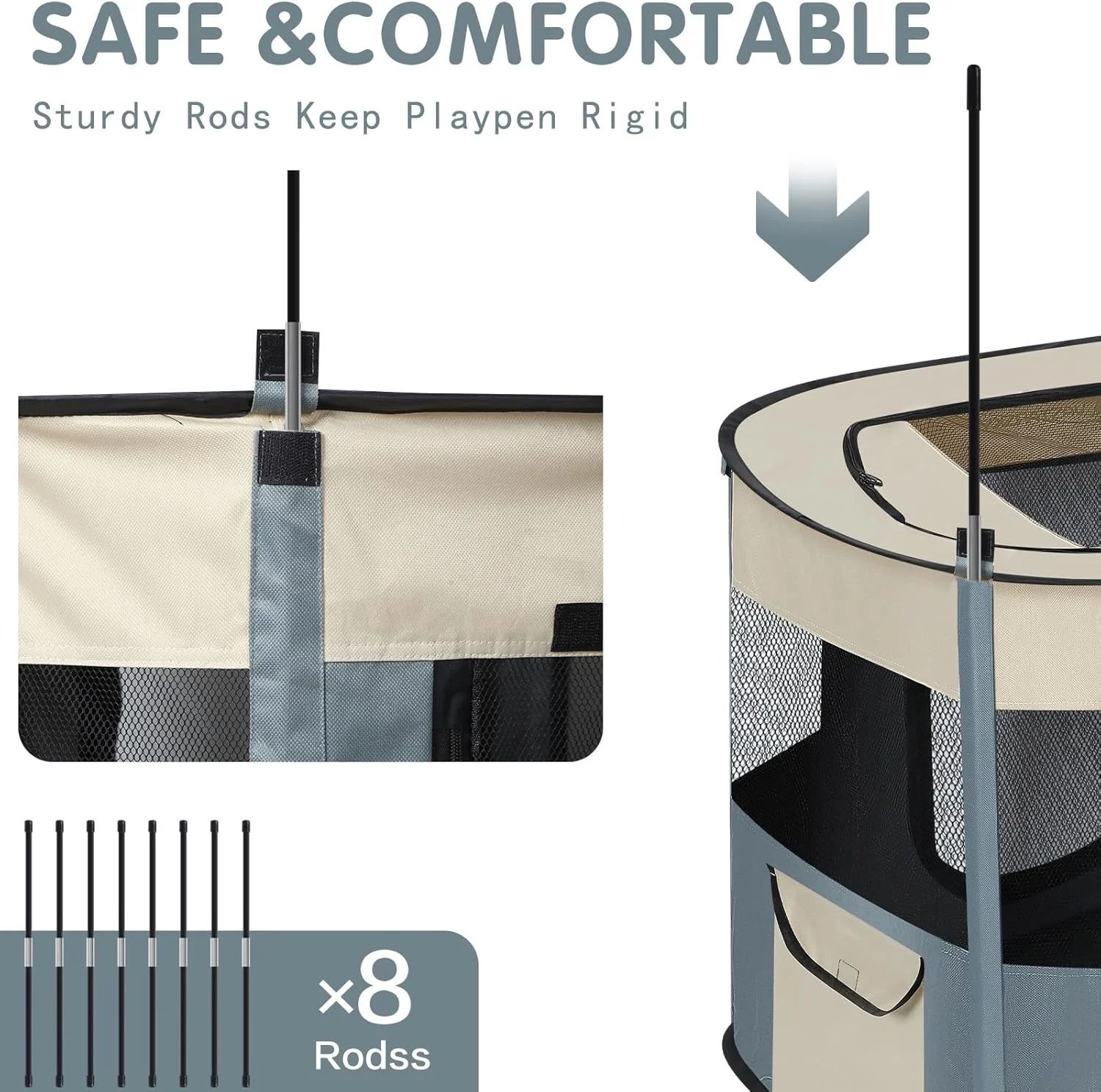 محوطه بازی تاشو حیوانات خانگی Vastarsky (بزرگ (91*71*58 سانتی متر))