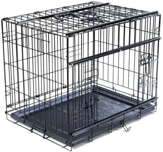قفس سگ تاشو VADIGRAN - راحت و قابل حمل - مشکی، 61 x 46 x 51 سانتی متر