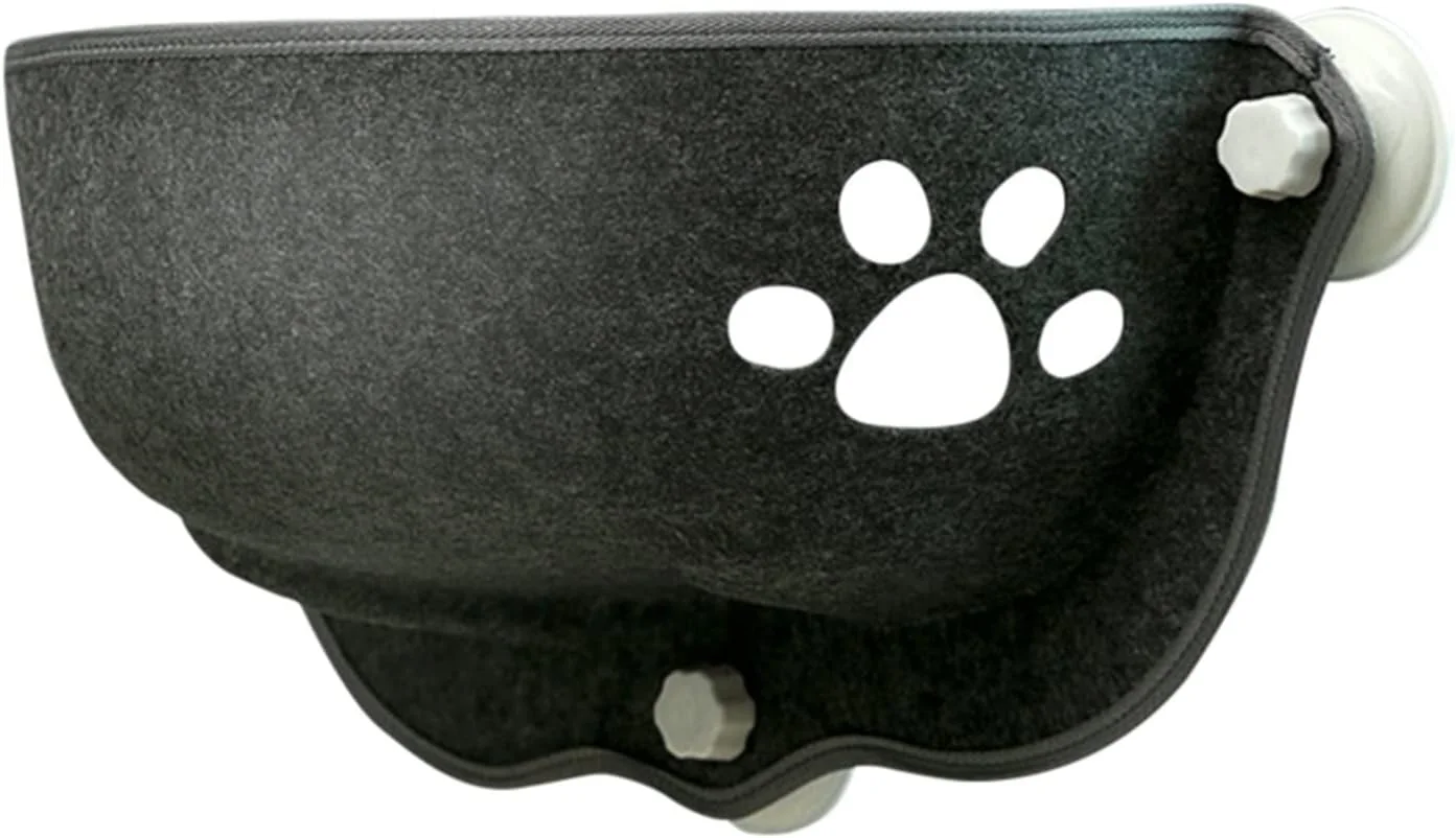 تخت آویز گربه UTOYA، تخت چند منظوره حیوانات خانگی، تخت گربه با فنجان مکنده، صندلی پنجره مناسب برای لوازم استراحت حیوانات خانگی (رنگ: خاکستری تیره)