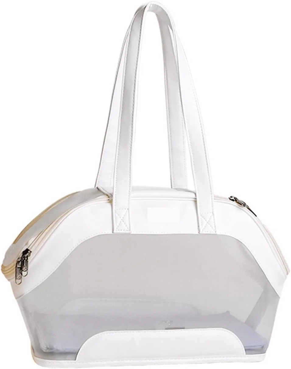 کیف حمل سگ یوتویا برای سگ های کوچک، کیف حمل گربه، کیف سگ، توری تنفسی، تاشو، سبک وزن، کیف دستی، محصولات حیوانات خانگی گربه، کیف مسافرتی کوچک قابل حمل توله سگ (رنگ: سفید)