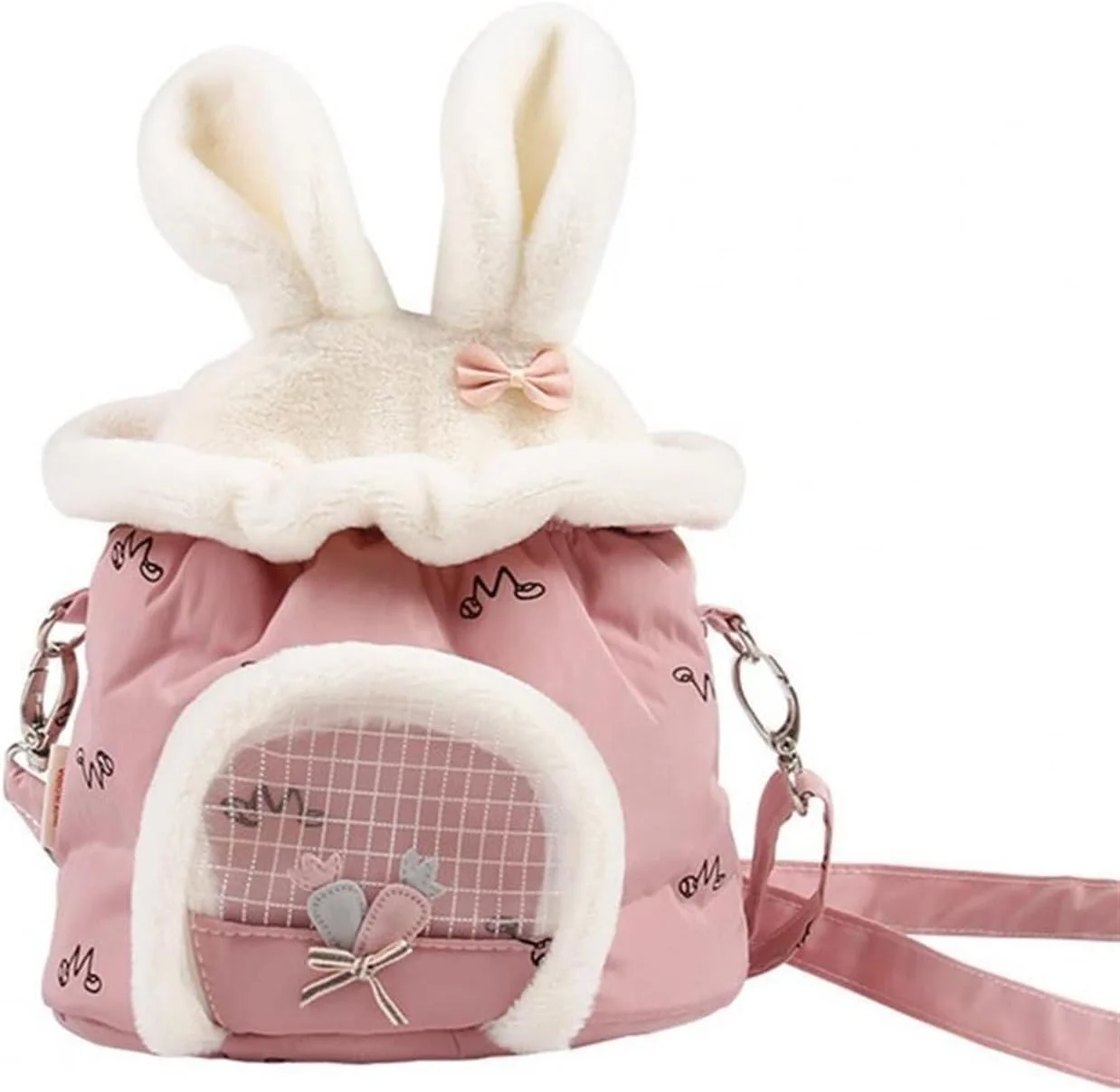 کیف حمل سگ یوتویا برای سگ های کوچک لانه خوکچه هندی خانه حیوانات خانگی مخمل خواب دار رنگ زنده تمیز کردن آسان کوله پشتی سبک وزن چینچیلا برای بیرون بردن حیوانات خانگی (رنگ: صورتی)