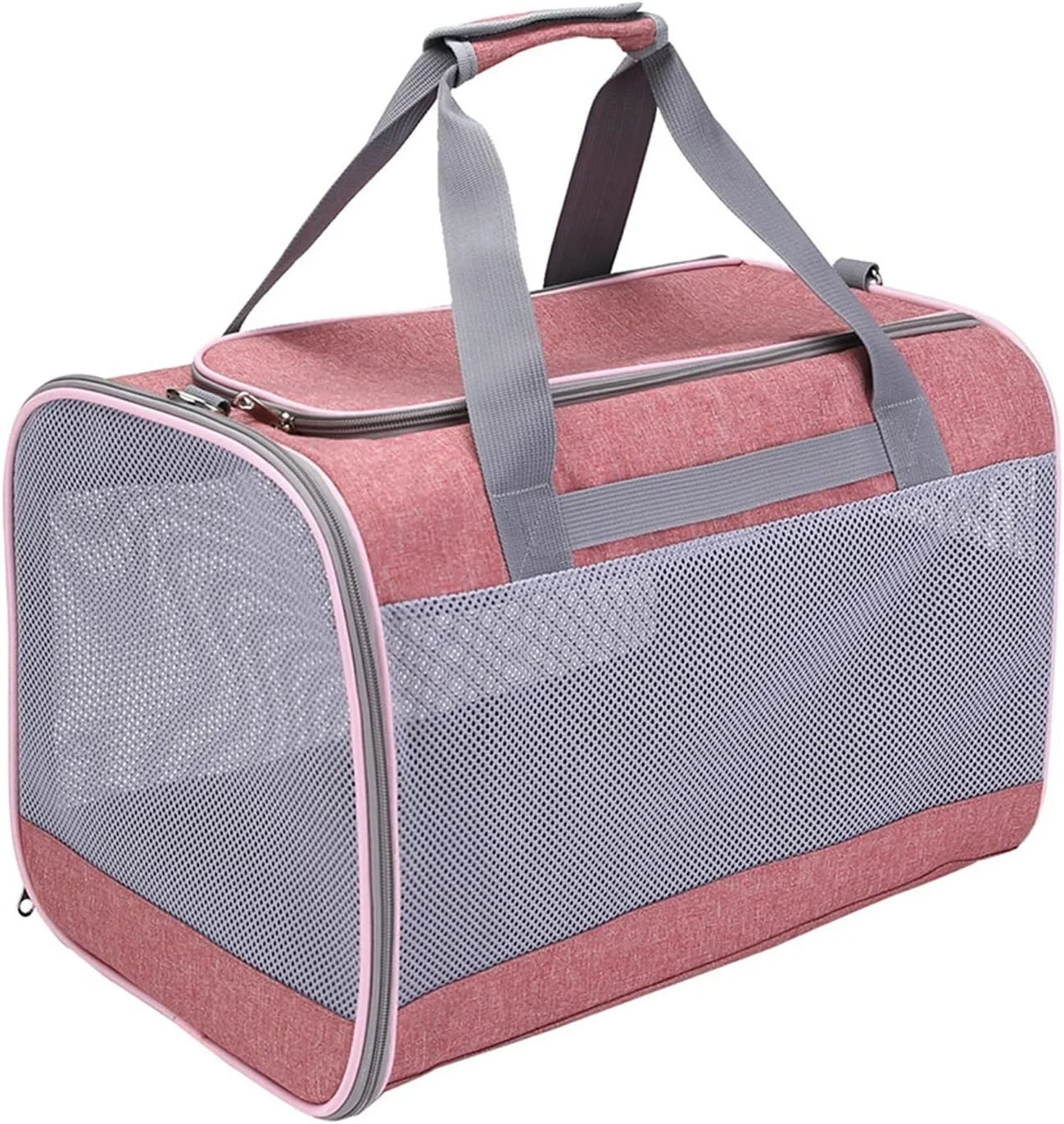 کیف حمل سگ یوتویا برای سگ های کوچک، کیف حمل نرم حیوانات خانگی، کیف قابل حمل و تنفسی، کیف حمل سگ و گربه، مقاوم در برابر سایش، کیف دستی مسافرتی برای حیوانات خانگی با زیپ های ایمنی (رنگ: صورتی)
