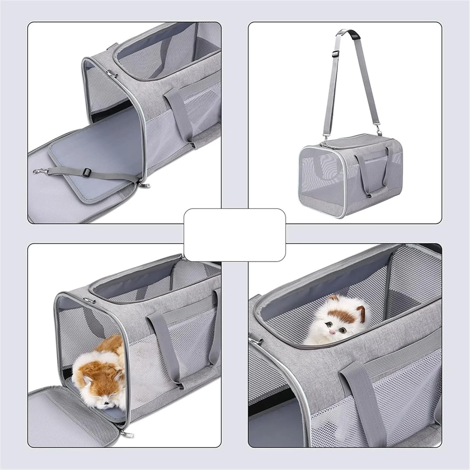 کیف حمل سگ یوتویا برای سگ های کوچک، کیف حمل نرم حیوانات خانگی، کیف قابل حمل و تنفسی، کیف حمل سگ و گربه، مقاوم در برابر سایش، کیف دستی مسافرتی برای حیوانات خانگی با زیپ های ایمنی (رنگ: صورتی)