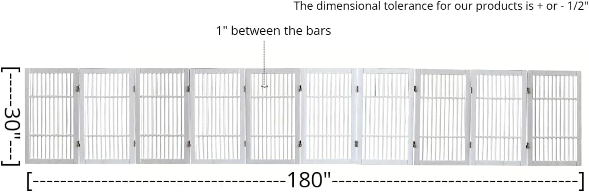 دروازه سگ خانگی Urnporium، قوی و بادوام، چوبی تاشو و مستقل از جنس چوب آکاسیا، حصار چوبی قابل حمل برای داخل یا خارج از منزل