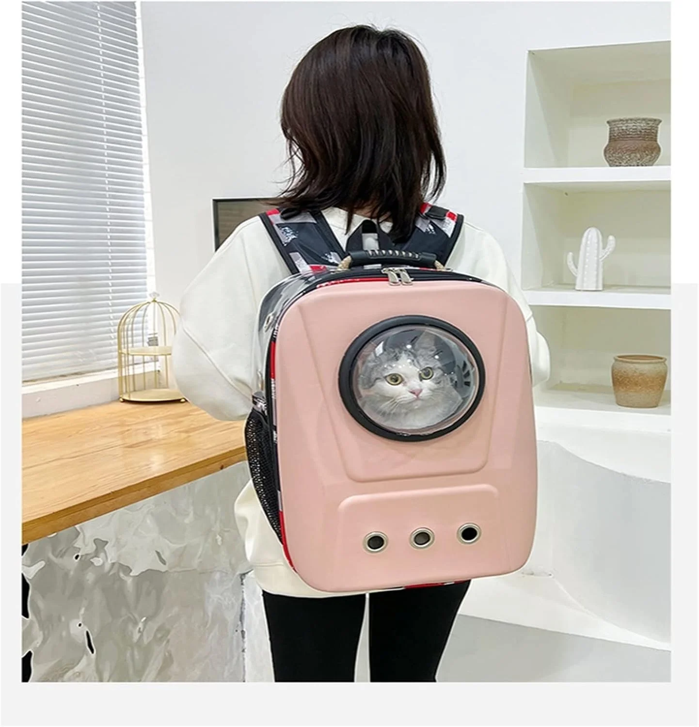 کیف حمل سگ یوتویا برای سگ های کوچک، کوله پشتی فضایی کپسولی فضانورد برای گربه، پنجره حبابی برای بچه گربه، توله سگ، چیواوا، جعبه حمل سگ کوچک، کیف مسافرتی غار در فضای باز (رنگ: صورتی)