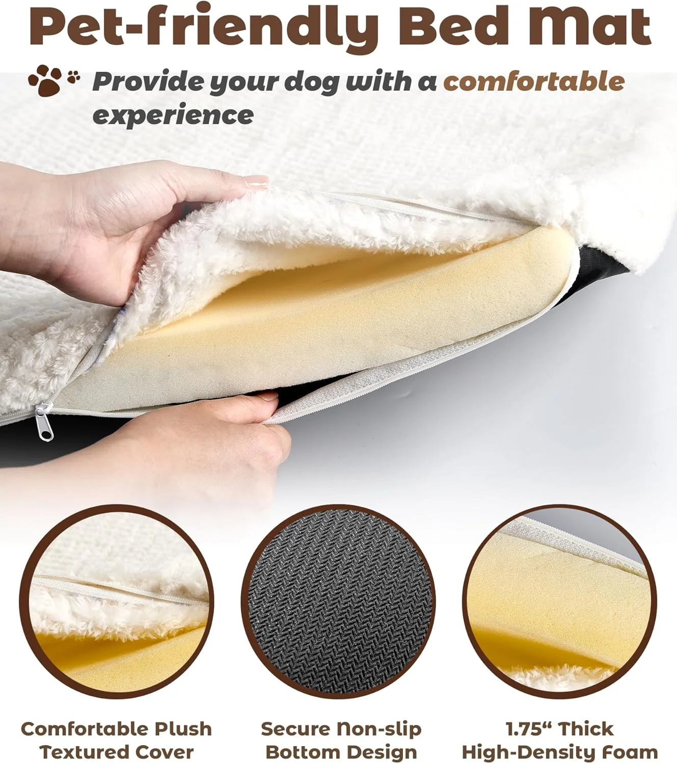 قفس سگ آپولانا مدل مبلمان با کوسن، میز قفس سگ چوبی با 2 کشو، مبلمان سگ 3 در، لانه سگ سرپوشیده، خانه سگ، قفس سگ، میز کنار تختی