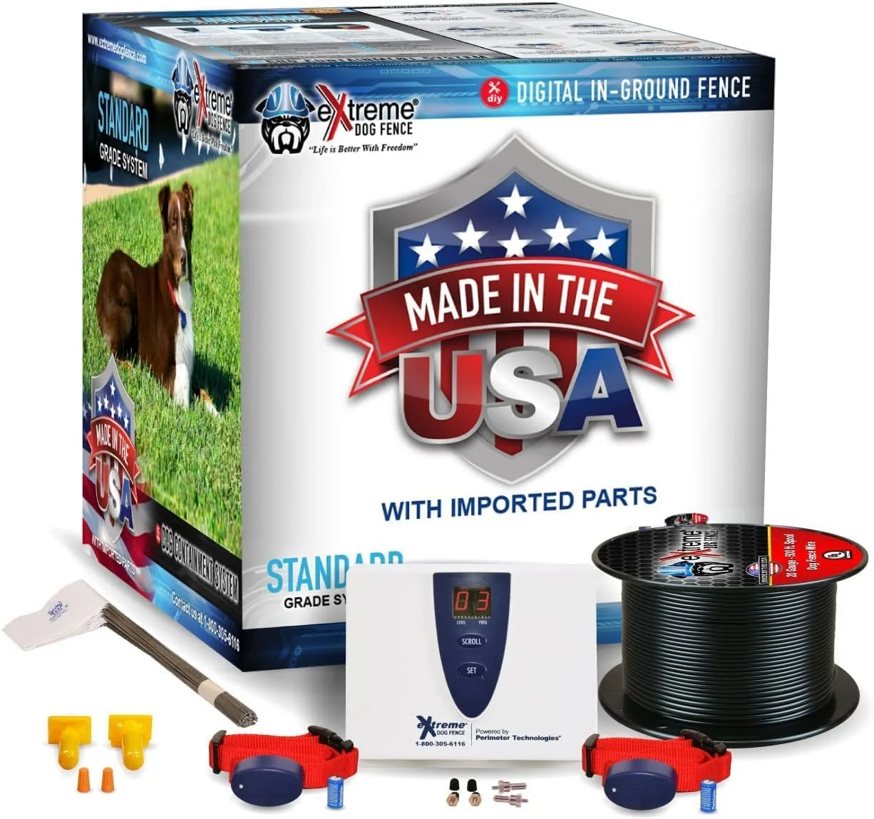 سیستم حصار الکتریکی زیرزمینی سگ پریمیوم - سیستم حصار سگ استاندارد برای نصب آسان، طول عمر برتر و ایمنی مداوم و قابل اعتماد حیوانات خانگی - 2 سگ | 300 متر سیم حصار سگ استاندارد...