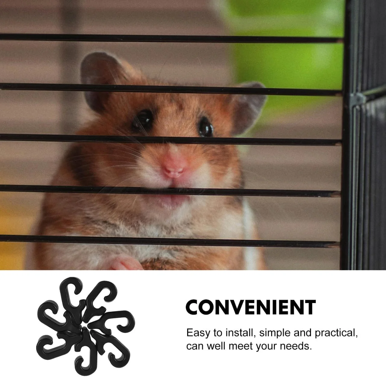 Unomor 40 عدد بست درب قفس، گیره های سیم سنگین برای محوطه حیوانات خانگی، سگ، گربه، خرگوش، قفل های ایمن، نصب آسان، مشکی