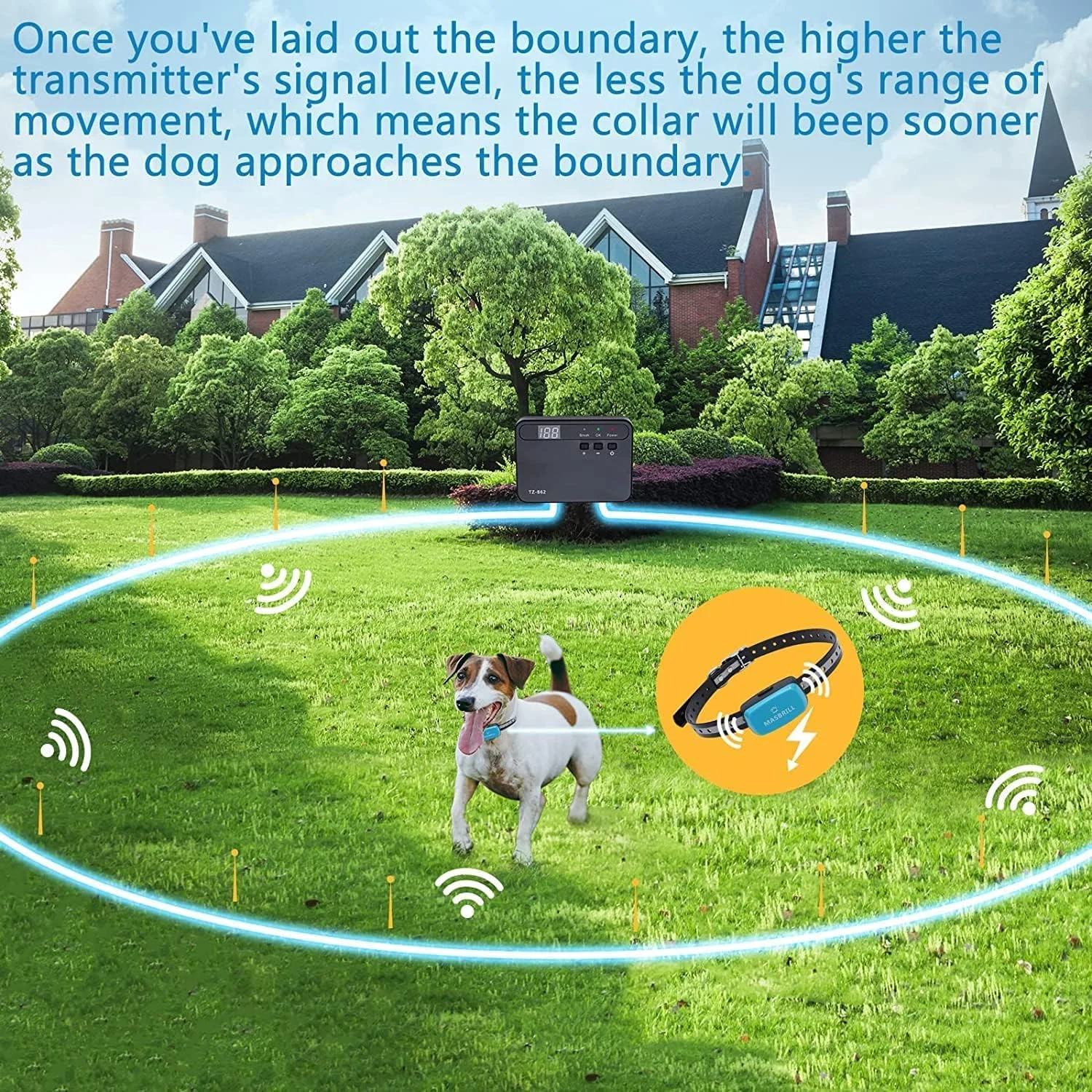 فنس الکتریکی برای سگ ها، سیستم محوطه سازی فنس سگ زیرزمینی 2024، فنس الکتریکی سگ زیرزمینی برای 2 سگ، قلاده ضد آب قابل شارژ با اصلاح صدا/شوک استاتیک، پوشش تا 3/4 هکتار