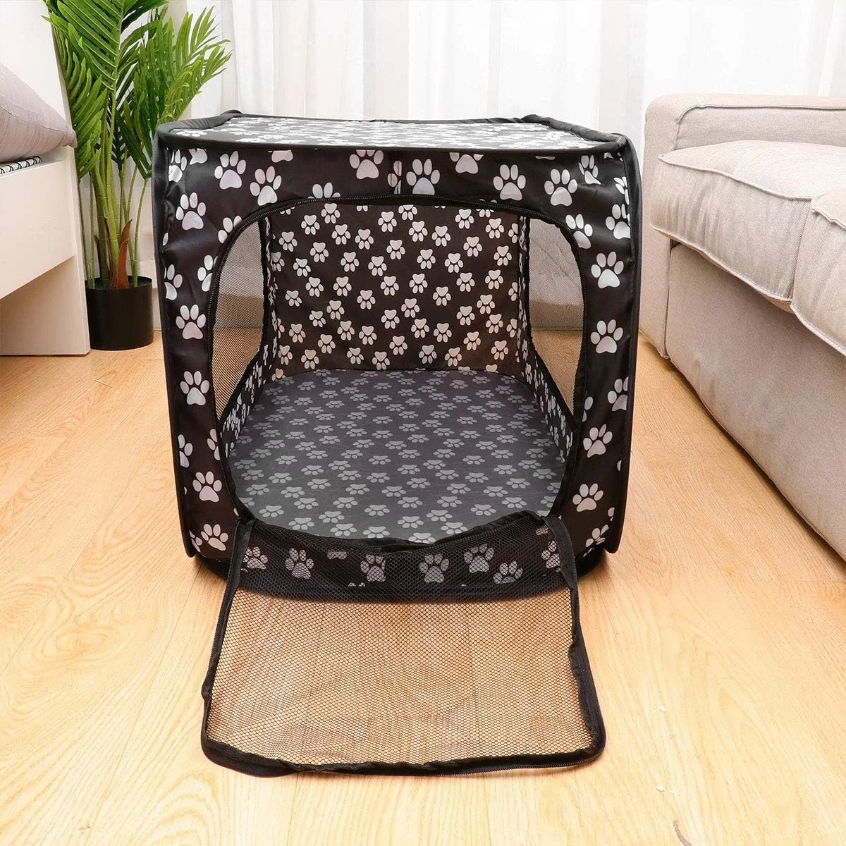 ULTECHNOVO باکس سگ پارچه ای نرم - چادر حیوانات خانگی مستطیلی تاشو - چادر مستطیلی برای حیوانات خانگی