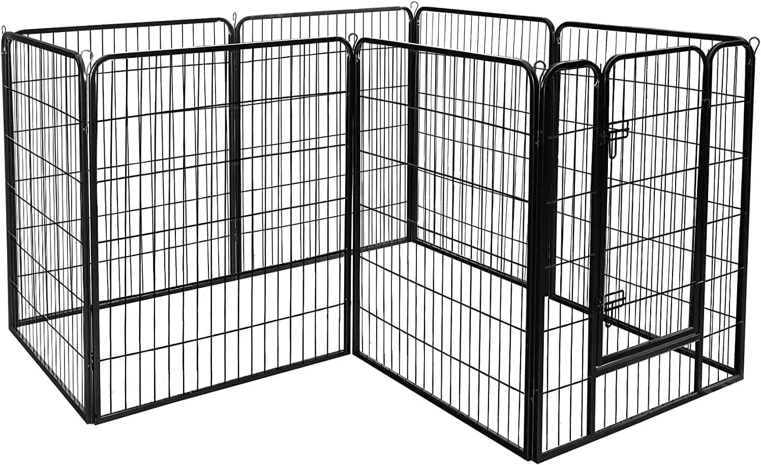 محوطه بازی توله سگ فوق سنگین UNDERDOG، 8 پنل، مناسب فضای داخلی/خارجی (8 پنل 80x80 سانتی متر)، مشکی