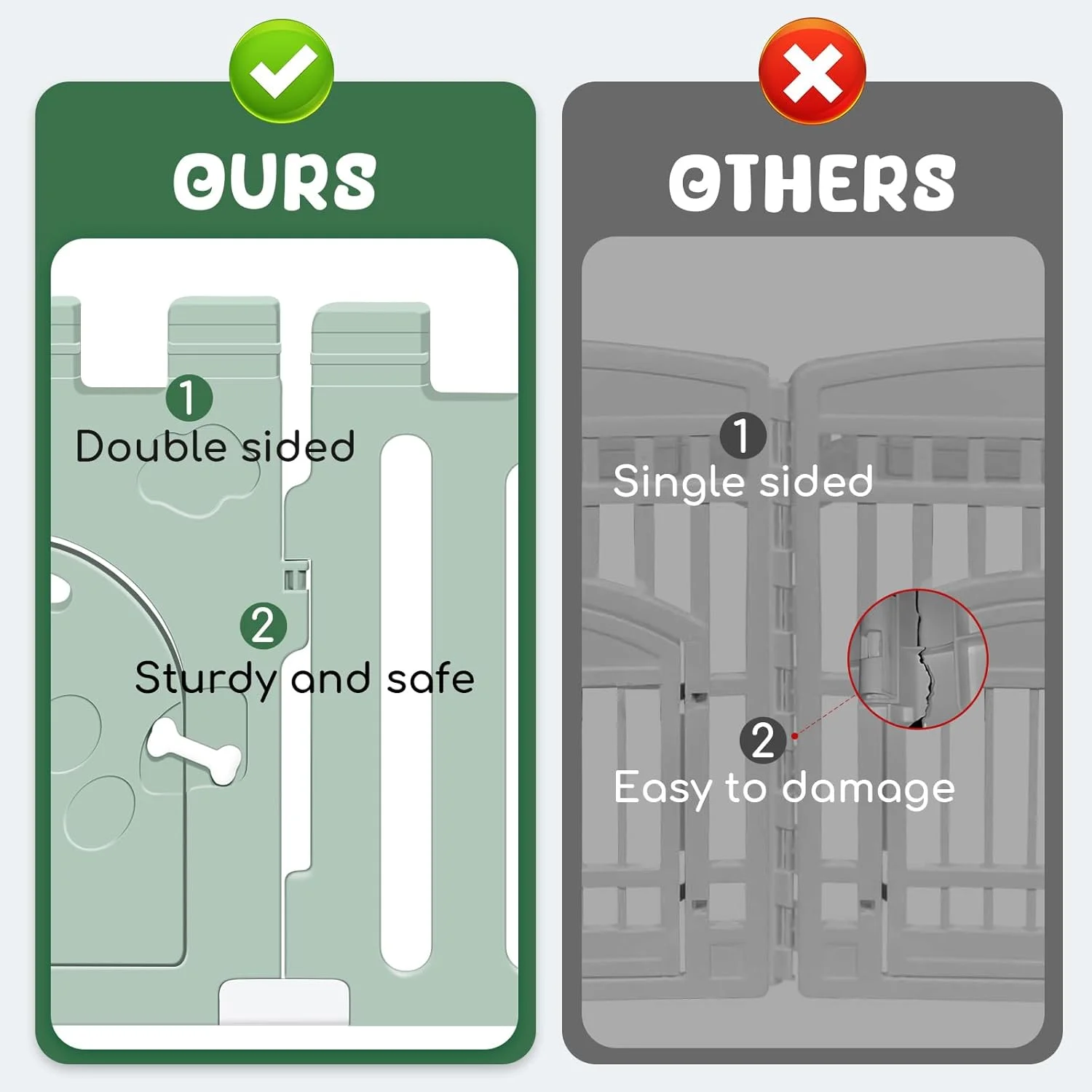 محوطه بازی سگ TSYPAIRS با درب، 8 پنل 24 اینچی، محوطه بازی توله سگ سرپوشیده، حصار ایمنی حیوانات خانگی کوچک پلاستیکی قوی، دروازه حیوانات خانگی ضد لغزش و ایمن، سبز