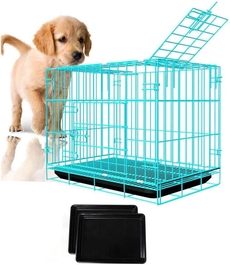 قفس سگ، قفس حمل و نقل، قفس سیمی، باکس حمل سگ، باکس مسافرتی با 2 درب مشکی، سبز