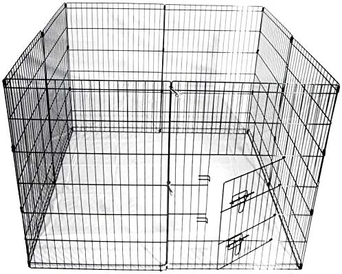 محوطه بازی 8 ضلعی UNDERDOG مناسب برای سگ ها/توله سگ ها/گربه ها و خرگوش ها، تاشو، ایده آل برای استفاده در داخل/خارج از منزل (91 سانتی متر، مشکی)