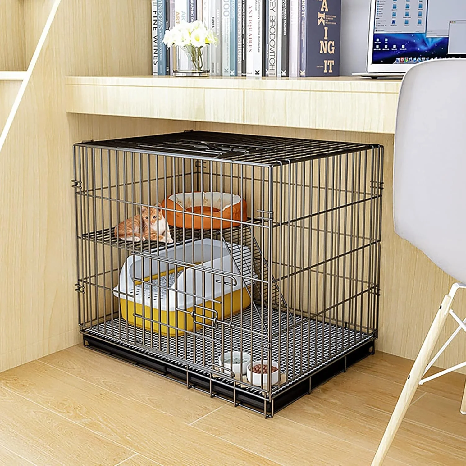 قفس گربه، باکس گربه، قفس حیوانات خانگی، قفس سگ و گربه برای آموزش توله سگ، باکس فلزی تاشو با سینی، حمل و نقل آسان (مشکی 58x42x50 سانتی متر) قفس گربه، باکس گربه، قفس حیوانات خانگی، قفس سگ و گربه برای آموزش توله سگ، باکس فلزی تاشو با سینی، حمل و نقل آسان (مشکی 58x42x50 سانتی متر)