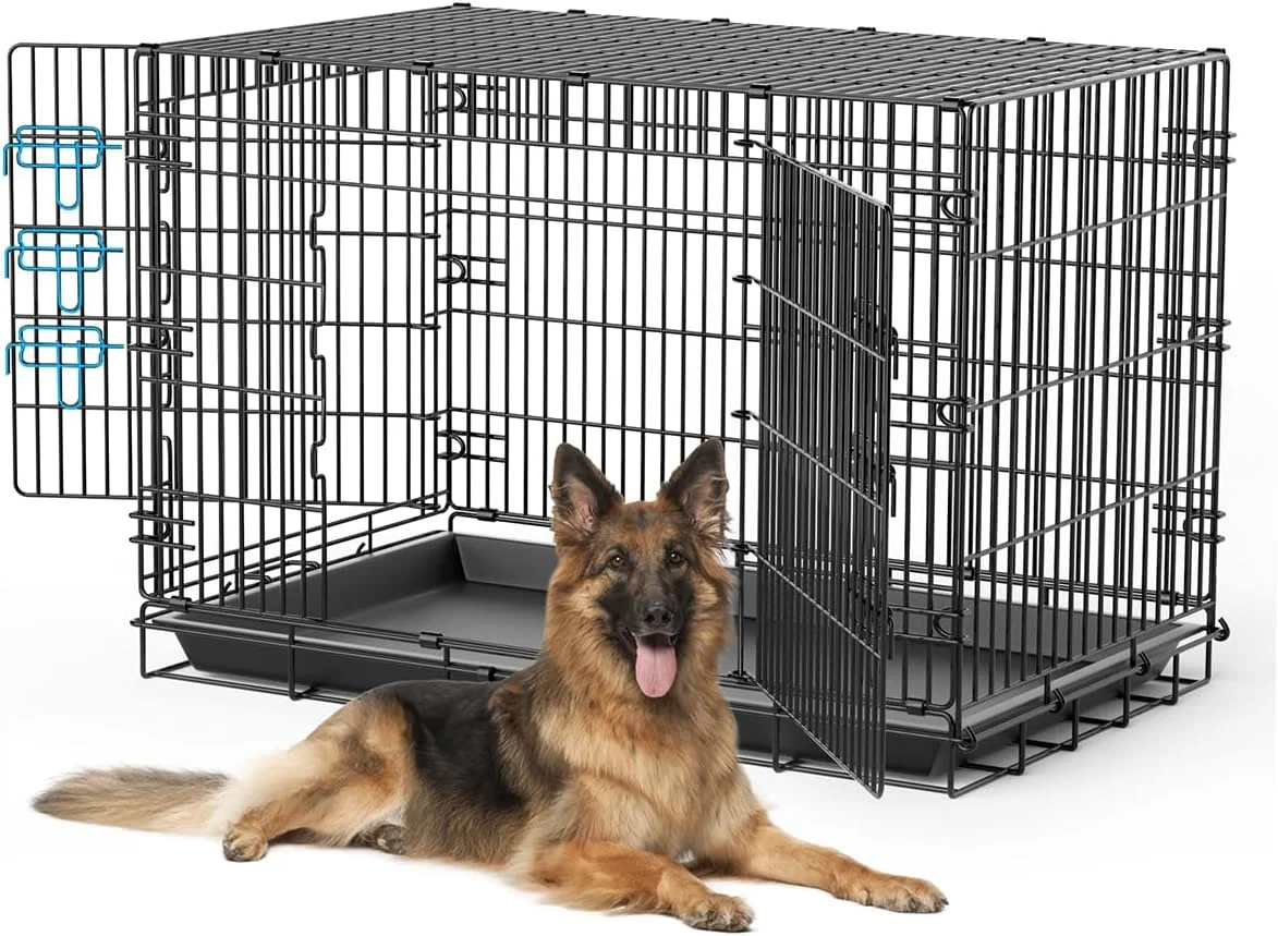 قفس سگ بزرگ تاداوو 48 اینچی به همراه روکش، لانه و خانه حیوانات خانگی دو درب برای سگ های XL، گربه ها، حیوانات، قفس های فلزی تاشو برای خانه، مسافرت، روکش های توری تنفسی 600D، تشت ضد نشت، دستگیره قفس سگ بزرگ تاداوو 48 اینچی به همراه روکش، لانه و خانه حیوانات خانگی دو درب برای سگ های XL، گربه ها، حیوانات، قفس های فلزی تاشو برای خانه، مسافرت، روکش های توری تنفسی 600D، تشت ضد نشت، دستگیره